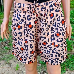 Animal print durable drawstring shorts